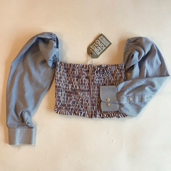 LF Furst of Kind Shirred Crop Top Sleeves NWT $120 - Picture 7 of 9